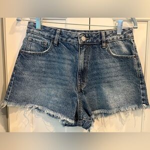 PacSun Eco Dark Blue High Waisted Denim Festival Shorts